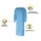 EINSEO Disposable Blue Robes. Pack of 15 Adult Clothing Regular. CPE Robes with Long Sleeves, Waist Ties, Apron-Style Neck. Over-The-Head, Open-Back Coats. Poly Coated Clothing.