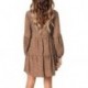 LiuZhuQin Womens Leopard Tunic Dress Lantern Sleeve V Neck Casual Loose Flowy Swing Shift Dresses S-XL