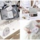 FANOBL 2 Pcs Makeup Bag Waterproof Cosmetic Bags with Gold Zipper Portable Marble Makeup Bag Organizer for Women Toiletry Bags for Traveling