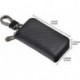 SIMAIER Car Key Wallet Case Leather Car Key Chain Coin Holder Zipper Key Case (Black)