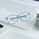FelixAim Blue Light Blocking Glasses for Women/Men, Anti Eyestrain, Computer Reading, TV Glasses, Stylish Square Frame, Anti Glare(Clear Blue,No Magnification)