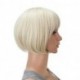 Gelante 10 Inch Short Straight Bob Wig with Bangs Synthetic Colorful Cosplay Daily Party Flapper Wig for Women and Kids with Wig Cap (Platinum Blonde)