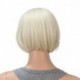 Gelante 10 Inch Short Straight Bob Wig with Bangs Synthetic Colorful Cosplay Daily Party Flapper Wig for Women and Kids with Wig Cap (Platinum Blonde)