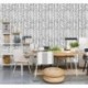 MANSHI 17.71 in X 19.66ft Modern Stripe Peel and Stick Wallpaper Removable Self-Adhesive Herringbone Black White Wallpaper Decorative Wall Covering Vinyl Wallpaper
