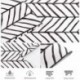 MANSHI 17.71 in X 19.66ft Modern Stripe Peel and Stick Wallpaper Removable Self-Adhesive Herringbone Black White Wallpaper Decorative Wall Covering Vinyl Wallpaper