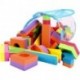 Tobyson Play Non-toxic Foam Blocks, Building Block and Stacking Block, Amazing As Bath Toys, 60 Count with Carry Tote