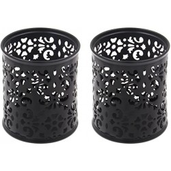 CPPZDP 2 Pack Pen Holder Mesh Pencil Holder for Desk Office Pen Organizer,Black