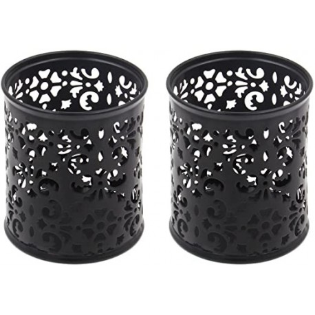 CPPZDP 2 Pack Pen Holder Mesh Pencil Holder for Desk Office Pen Organizer,Black