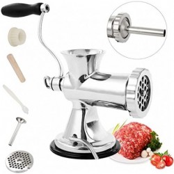ZTBBRA Manual Meat Grinder Stainless Steel Hand Meat Sausage Stuffer Manual Meat Grinding Machin Sausage Filler Filling Machine for Pork, Beef Fish Chicken Pepper Mushrooms ect