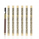 Tuvaaz 6 Pcs Eyebrow Pencil, Leopard Eyebrow Pencil Waterproof and Long Lasting Makeup Eyebrow Pencil, Double-end Design with Brush Makeup Tool Natural Looking Automatic Eyebrow Makeup -Brown