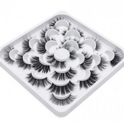 AEEFEU 10 Pairs 6D Mink Eyelashes Faux Fluffy Wispy Natural False Eyelashes Long Thick Fake Eyelashes Handmade Reusable Dramatic Eyelashes Pack Makeup Lashes 10 Styles Mixed