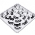 AEEFEU 10 Pairs 6D Mink Eyelashes Faux Fluffy Wispy Natural False Eyelashes Long Thick Fake Eyelashes Handmade Reusable Dramatic Eyelashes Pack Makeup Lashes 10 Styles Mixed