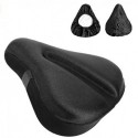 Bueuo Large Soft Bike Seat Cover, Wide Gel Soft Pad Exercise Bike Seat Cushion, Wide Foam bicycle Seat Cushion, Fits Cruiser, Stationary Bikes, Outdoor Indoor Cycling (With Waterproof Bike Saddle Cover)