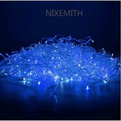 NIXEMITH  500 LED Christmas String Lights Lamp for Wedding Party Fairy Decoration 100 Meters (328feet) 8 Modes Memory Function 29V (Blue and White)