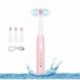 ZRiwlnly Sonic Electric Toothbrush, 4 Free Replacement Heads Included as Gifts Ideal for Adult Children and Couples Use USB Fast Charging Waterproof Toothbrush,Model: ET201 (Pink)
