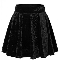 ChelTower CoCo Women's Vintage Velvet Stretchy Mini Flared Skater Skirt