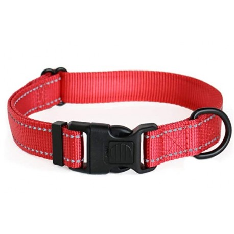 Cacacar Reflective Lockable Nylon Dog Collar Small Medium Large Sizes