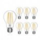 Elhould  A19 LED Light Bulb, LED Filament Bulbs, 6W(Equivalent 60 Watt), Dimmable, 2700K Soft White, E26 Medium Base Led Bulb, Standard Replacement, Pack of 6