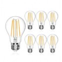 Elhould  A19 LED Light Bulb, LED Filament Bulbs, 6W(Equivalent 60 Watt), Dimmable, 2700K Soft White, E26 Medium Base Led Bulb, Standard Replacement, Pack of 6