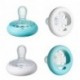 blowluv Closer To Nature Soother Day Time Pacifier - BPA-free, Breast-Like Shape - White & Aqua - 0-6 Months, 4 count