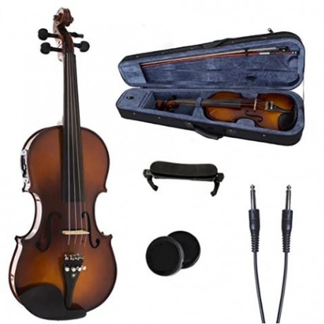 Tecman Ebony Fitted Acoustic/Electric Violin in Antique Varnish (Full Size)