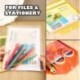 AIRBECAR 12 Pack Clear File Bags Document Folders Document Organizers with Snap Button in 6 Assorted Colors for Document Stationery Tools Organization