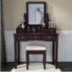 BUNDMAN anity Set with Mirror Dressing Table Vanity Makeup Table 5 Drawers/Dividers Movable Organizers,Espresso