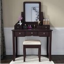 BUNDMAN anity Set with Mirror Dressing Table Vanity Makeup Table 5 Drawers/Dividers Movable Organizers,Espresso