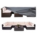 OZOV 100% Waterproof Patio Furniture Cover, Fits 8-12 Seat, Anti-UV Snow-Proof Outdoor Sectional Furniture Cover, Rectangular Table Chairs Set Covers with Windproof Buckles Air Vents (126x63x28 in)