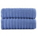 OZOP Luxury Bath Towel Set - Soft and Thick Oversized Ribbed Bathroom Towels Made with 100%  Cotton (Blue, 27x54 Bath Towels)
