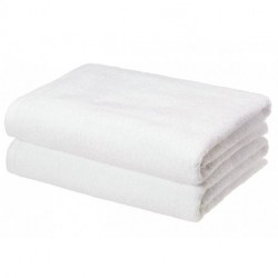 OWZTO Quick-Dry, Luxurious, Soft, 100% Cotton Towels, White - Set of 2 Bath Towels