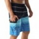 Han Yuan Men's Swim Trunks Colortful Striped Beach Board Shorts with Lining