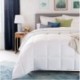 OWLEASY All-Season White Down Alternative Quilted Comforter - Corner Duvet Tabs - Hypoallergenic - Plush Microfiber Fill