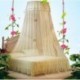 OVSH Mosquito Net Dome, Princess Bed Canopies Netting Elegant Lace with 2 Butterflies for Decor - Yellow