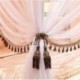 OVGF 4 Corners Lightproof Bed Curtain - LightPink Bed Canopy for Girls - Solid Color Mosquito Net 