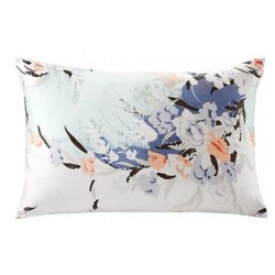 OUWENYUN 100% Natural Silk Pillowcase for Hair and Skin Health, Floral Print,1pc (Standard 20''x26'', pattern7)