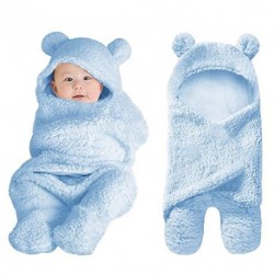 OUPINYINUO Cute Baby Items Newborn Plush Nursery Swaddle Blankets Soft Infant Girls Clothes Light Blue