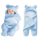 OUPINYINUO Cute Baby Items Newborn Plush Nursery Swaddle Blankets Soft Infant Girls Clothes Light Blue