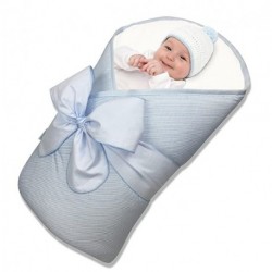 OUNAISI Baby Wrap/Swaddle/Blanket, Feather Light/Blue, 0-4 Months