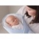 OUNAISI Baby Wrap/Swaddle/Blanket, Feather Light/Blue, 0-4 Months