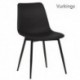 Vurkingx Monte Dining Chair in Black Faux Leather and Black Powder Coat Finish