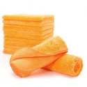 OUMEK Multi Purpose Microfiber Cloth Cleaning Towels: 16" L x 16" W, Yellow, Pack of 12