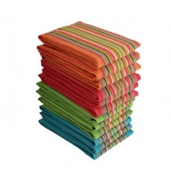 OUCHIII Kitchen Dish Towels, 100% Natural Cotton, Set of 12 (16x28 Inches), Multi-Purpose Kitchen Towels