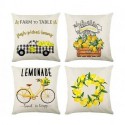 OTRC 4PCS Lemon Throw Pillow Covers,18x18 Inch Farmhouse Lemon Pillow Case,Cotton Linen Lemon Pillowcase for Home Decor,Sofa Couch,Car,Bed