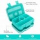 OKAYOASIS Kids Lunch Box Bento Box for Kids, BPA-Free Leak Proof 4-Compartment Lunch Container with Spork, Microwave Safe Portion Control Meal Fruit Snack Packing for Girls Toddlers School Travel - Teal