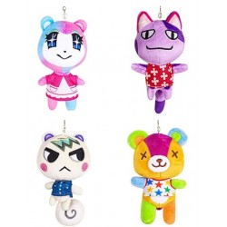 Yozva Plush Keychains Bag Pendant Toys Isabelle K.K. Celeste Judy Stitches Marshal Bob Plush Doll Figure Keychain Christmas Key Rings for Girls Boys Fans Friends 5 Inch (4 pcs)