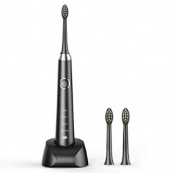 OJEEPSIN Sonic Electric Toothbrush for Adults, USB Rechargeable, 4 Modes with Build in 2 Mins Timer, Whitening Cleaning Soft Bristle, 4 Hours Charge Minimum 30 Days Use, Dentists Recommend, Waterproof Black