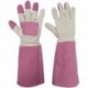 OHREY Gardening Gloves, Thornproof Long Gauntlet Gloves, Pigskin Leather - Breathable & Durability (Large) 