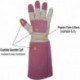 OHREY Gardening Gloves, Thornproof Long Gauntlet Gloves, Pigskin Leather - Breathable & Durability (Large) 