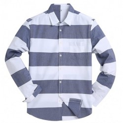 OBTONABC Men's Long Sleeve Regular Fit Casual Sold Colour Dress Shirt